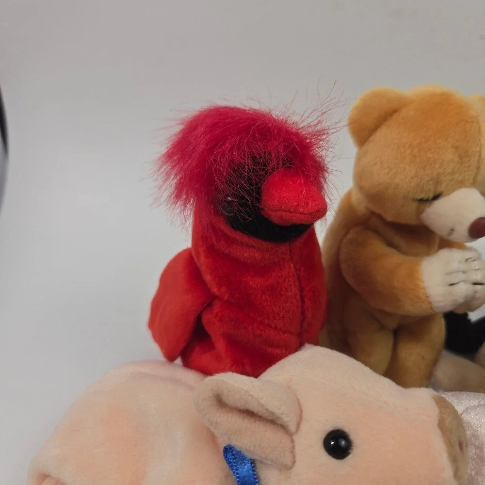 Ty Beanie Babies Lot Swirly Snail Stretch Ostrich Nuts Squirrel Mac Monkey Hope